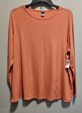Women's Old Navy LS Crew Neck Tunic Top XL 1 Orange